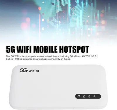Immagine prodotto di Hotspot mobile 5G Wi-Fi 6, router Wi-Fi portatile con slot per SIM, dispositivo Wi-Fi portatile per viaggi, compatibile con 16 dispositivi, modem wireless 5G