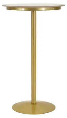 Obrázok produktu pre Barový stôl zo zlatého kovu s mramorovou doskou ø 60x103 cm