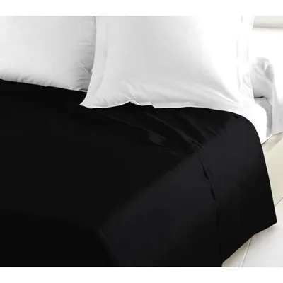 Produktbild von LOVELY HOME Flachbetttuch 100% Baumwolle 240x300 cm schwarz