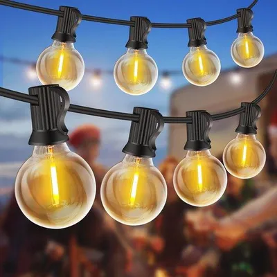 Obrázek produktu pro Vodotěsné venkovní svítidlo 20M s 30 LED žárovkami G40 – teplá bílá barva pro zahradu, terasu a oslavy