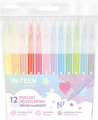Produktbild von Interdruk Filzstifte Pastellfarben 12 Farben