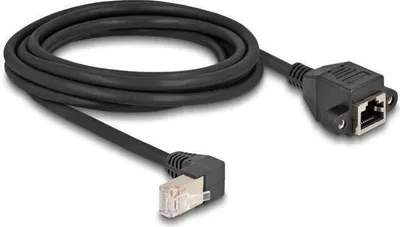 Produktbild von DELOCK Netzwerk Verlängerungsk.S/FTP RJ45 St. zu Bu. 90°gew.