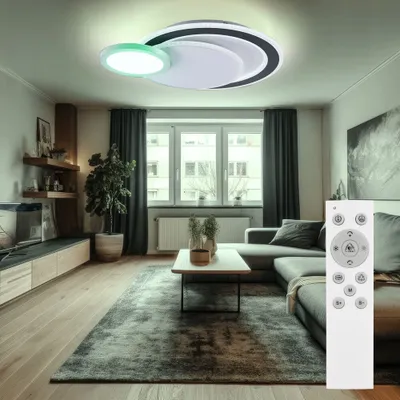 Produktbild von LED Deckenleuchte, RGB-Farbwechsler, dimmbar, Fernbedienung