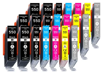 Produktbild von 21er Pack Druckerpatronen PGI-550 CLI-551 kompatibel mit Canon Pixma iP 8750