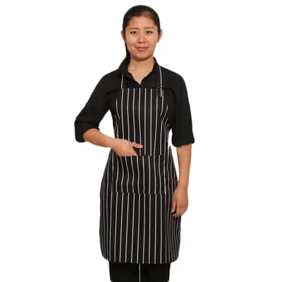 Produktbild von Verstellbare Halfterstreifenplaid Pfeffer Home Küche Kochen Backgrill Schürze-Schwarze weiße Streifen