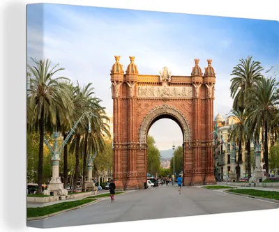 Produktbild von OneMillionCanvasses® - Leinwandbilder - 140x90 cm, Hafen - Barcelona - Spanien, Wandbilder Kunstdruck Wanddekoration