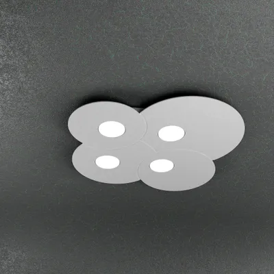 Image de Plafonnier moderne Nuage Métallique Gris 4 Lumières Gx53