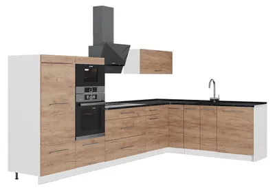 Immagine prodotto di Cucina angolare completa Vicco Fame-Line Rovere dorato 347 x 60 cm, PL Antracite, Model 62922