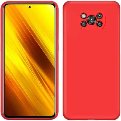 Immagine prodotto di Custodia per Xiaomi Poco X3 Pro, custodia protettiva in silicone morbido in gomma liquida rosso