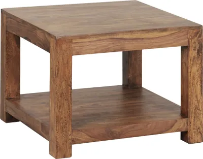 Produktbild von Couchtisch MUMBAI Massiv-Holz Sheesham 60 x 60 cm Wohnzimmer-Tisch Design dunkel-braun Landhaus-Stil Beistelltisch