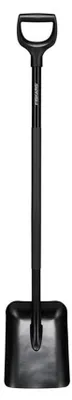 FISKARS Spatenschaufel Comfort Black mit ergonomischem D-Griff, 132 cm