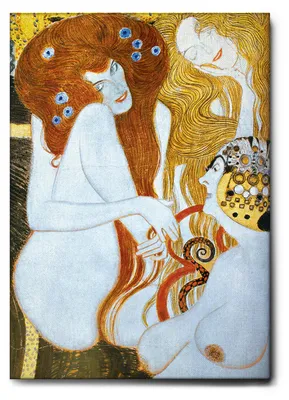 Produktbild von Giallobus - Lust, Schamlosigkeit, Unmäßigkeit - Gustav Klimt - 100L x 140B cm - Bild - Leinwand mit Standardrahmen