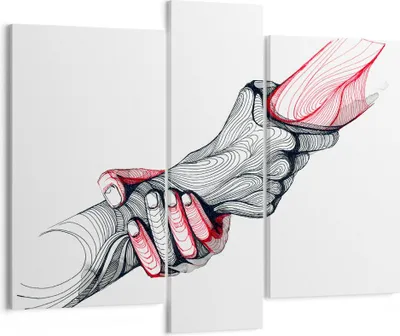 Produktbild von Bild auf Leinwand - Leinwandbild - Hände Partnerschaften Hilfe Unterstützung - 95x80cm - Wand Bild - Wanddeko - Leinwanddruck - Bilder - Kunstdruck - Leinwand bilder - Wandkunst - CB95x80-3070