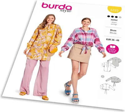 Obrázek produktu pro Střih Burda 5723 - Tunika, dlouhá košile, volná košile, košile se skrytým zapínáním, svrchní košile