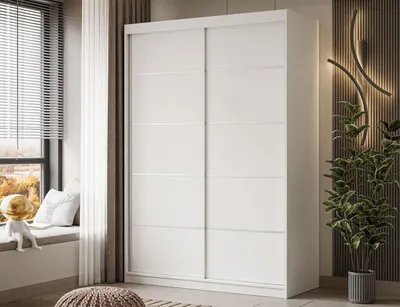 Produktbild von Kleiderschrank CAMARO PLUS 150 cm Schiebetürenschrank Weiß