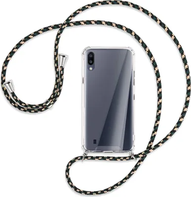 Produktbild von Handykette Backcover-Schutzhülle mit Band (Metall silberfarben) für Samsung Galaxy A10 - camouflage