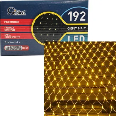 Zdjęcie produktu dla Lampki Choinkowe LED na Siatce 3x2m, Ciepły Biały, Zasilanie Sieciowe, Przeznaczone do Użycia Zewnętrznego
