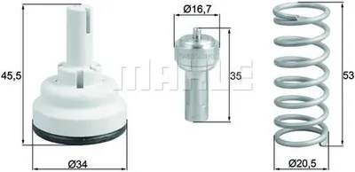 Imagen del producto de Termostato para refrigerante, temperatura 105 °C, con junta, marca MAHLE, compatible con, entre otros, vehículos VW GOLF