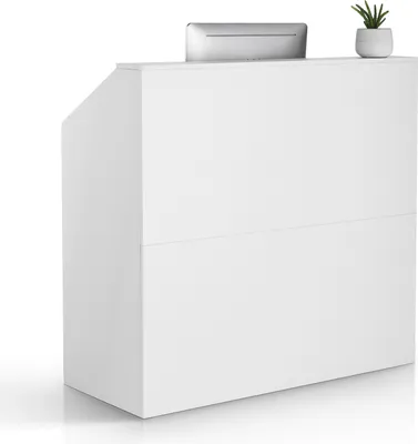 Immagine prodotto di VEVOR Bancone reception Bancone reception rettangolare, bancone reception Bancone vendita Bancone cassa per cassa Salone di bellezza Ufficio, bianco (1180 x 500 x 1115 mm)