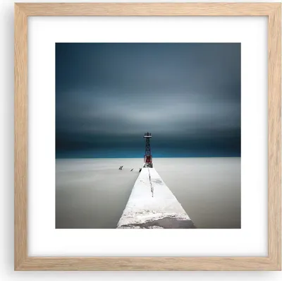 Produktbild von Gerahmtes Poster - Rahmen in heller Eiche - Turm Strand Himmel - 30x30 cm - Wand Bild - Wanddeko - Wandbilder - Kunstposter - Wandposter - Bilderrahmen - Bilder - Kunstdruck - P2NAC30x30-4988