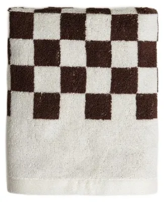 Zdjęcie produktu dla HOMLA Ręcznik RANCHI w brązową kratkę 50x90 cm