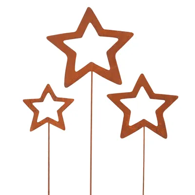Produktbild von UNUS® Gartenstecker Sterne 3er Set Roststecker Weihnachtsdeko Weihnachten