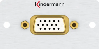 Produktbild von KIND Konnect 50 alu - VGA 7444000501 HD15 Blende 1/2 50x50 mit Kabelpeitsche