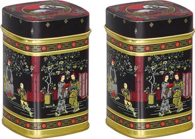 Produktbild von tea4chill Teedosen / Kaffeedosen / Vorratsdosen Set „Black Japanese“, 2 Dosen je 40g, Stülpdeckel