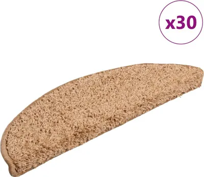 Obrázok produktu pre Schodové rohože 30 ks 56x17x3 cm béžové, polkruhové