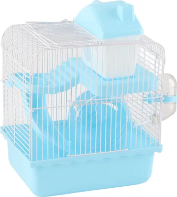 Obrázok produktu pre klietka pre 2 škrečky veľký priestor vysoký podvozok dizajn biotop pre domáce zvieratá malé zvieratá modrá