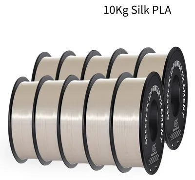 Produktbild von Silk PLA Filament - 3D‑Drucker Filament - Durchmesser 1,75 mm - Spule 10 kg - Seidig Glänzende Oberfläche - Vakuumverpackt - Weiß