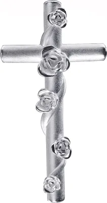 Produktbild von Anhänger Kreuz mit Rosen 925 Sterling Silber matt Kreuzanhänger