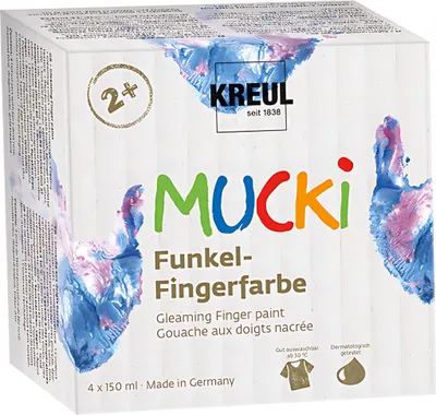 Image de KREUL Peinture au doigt étincelante "MUCKI", 150 ml, lot de 4