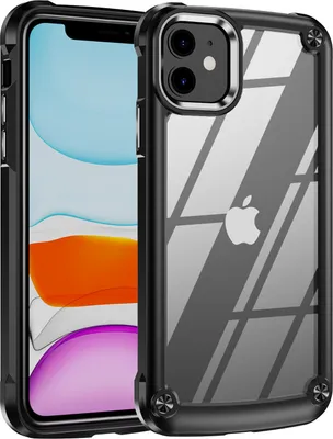Produktbild von iPhone 11 Hülle, Hybrid Transparente PC Robust TPU Bumper Stoßfest Schutzhülle für iPhone 11 Schwarz