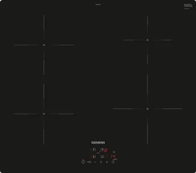 Produktbild von Siemens iQ100 EU611BEB6E, Schwarz, Integriert, 60 cm, Zonen-Induktionskochfeld, Glaskeramik, 4 Zone(n)