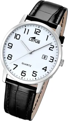 Zdjęcie produktu dla Lotus Zegarek męski Classic Elegant L18239/1 Zegarek ze skórzanym paskiem czarny UL18239/1