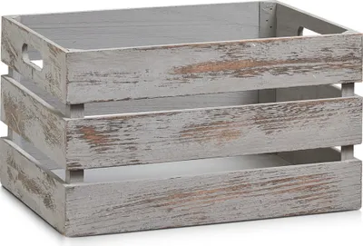 Produktbild von Zeller Aufbewahrungs-Kiste "Vintage grau", Holz, 35 x 25 x 20 cm, 15137