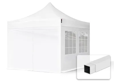 Produktbild von TOOLPORT 3x3m Stahl Faltpavillon, inkl. 4 Seitenteile, weiß