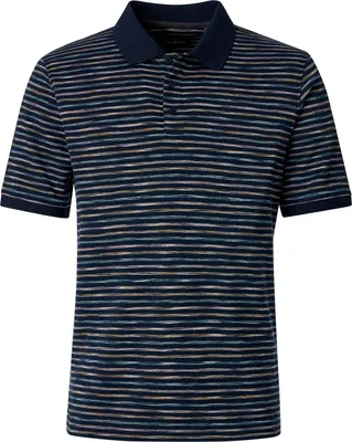 Produktbild von CasaModa XXL Poloshirt blau-senf-grau gestreift