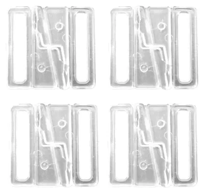 4 Modische BH-Verschlüsse Kunststoff transparent