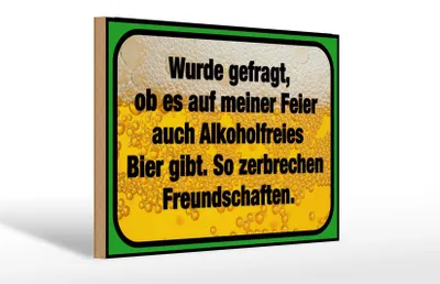 Produktbild von Holzschild Spruch 30x20cm alkoholfreies Bier zerbricht