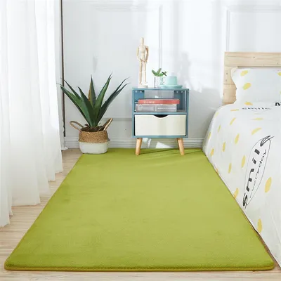 Immagine prodotto di Tappeto a pelo corto, morbido, antiscivolo, lavabile, verde, 50 x 160 cm