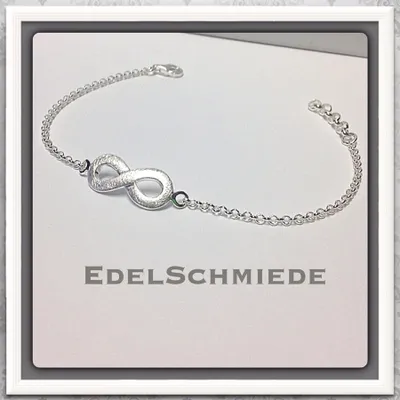 Produktbild von Armband 925 Silber mit Unendlichkeitsacht matt
