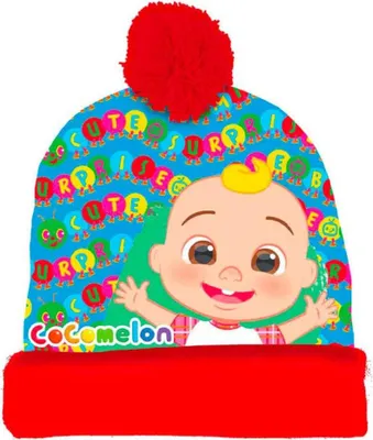 Zdjęcie produktu dla Czapka Cocomelon z bobble Ciepła czapka w wesoły wzór
