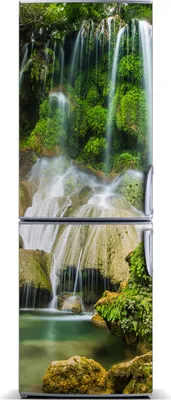 Imagen del producto de Decoración para nevera Tulup: Alfombrilla magnética, 70 cm x 190 cm. Imán para nevera con diseño de cascada en la selva