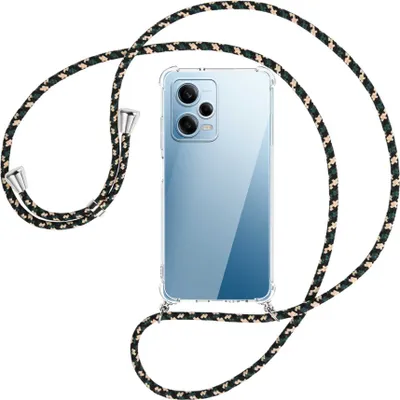 Produktbild von Handykette Backcover-Schutzhülle mit Band (Metall silberfarben) für Xiaomi Redmi Note 12 Pro (6.67'') - camouflage