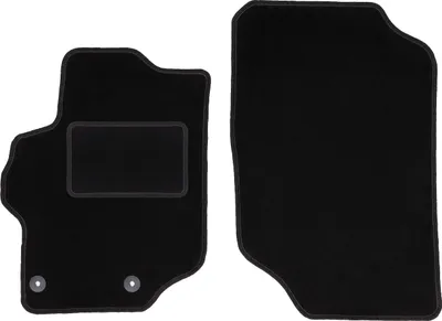 Produktbild von Velours-Fußmatten Vorne passend für Peugeot 301 (Limousine, Bj. 2012-) –  schwarz, passgenau, mit Befestigungen set 2 Stk. - STANDARD