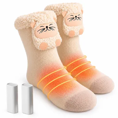 Produktbild von Beheizbare Socken USB, elektrische Heizsocken mit 3 Temperaturstufen, Thermosocken mit Akku für Damen Herren, warme Fußwärmer Socken, Winter Outdoor