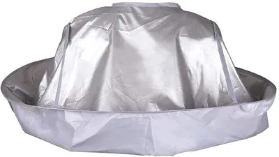 Zdjęcie produktu dla Ibenzoa® – fartuch fryzjerski w motywie parasola, idealny do użytku w domu i w salonie, wodoodporny, składany do 30 cm, wykonany z nylonu, średnica 60 cm, kolor: szary, z samoprzylepnym zapięciem, wielokrotnego użytku, dla dorosłych i dzieci