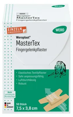 Produktbild von Weroplast MasterTex Fingergelenkpflaster 7,5 x 3,8 cm, 50 Stk/Pkg